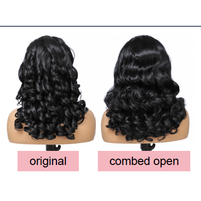 KBS 180% Density Glueless SDD Remy Bouncy Wave Human hair 18"