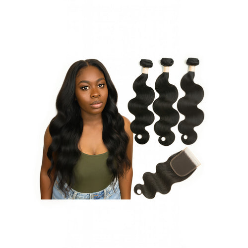 13A KBS 3 Bundles + Closure. 100% Human Hair BODY WAVE DEAL