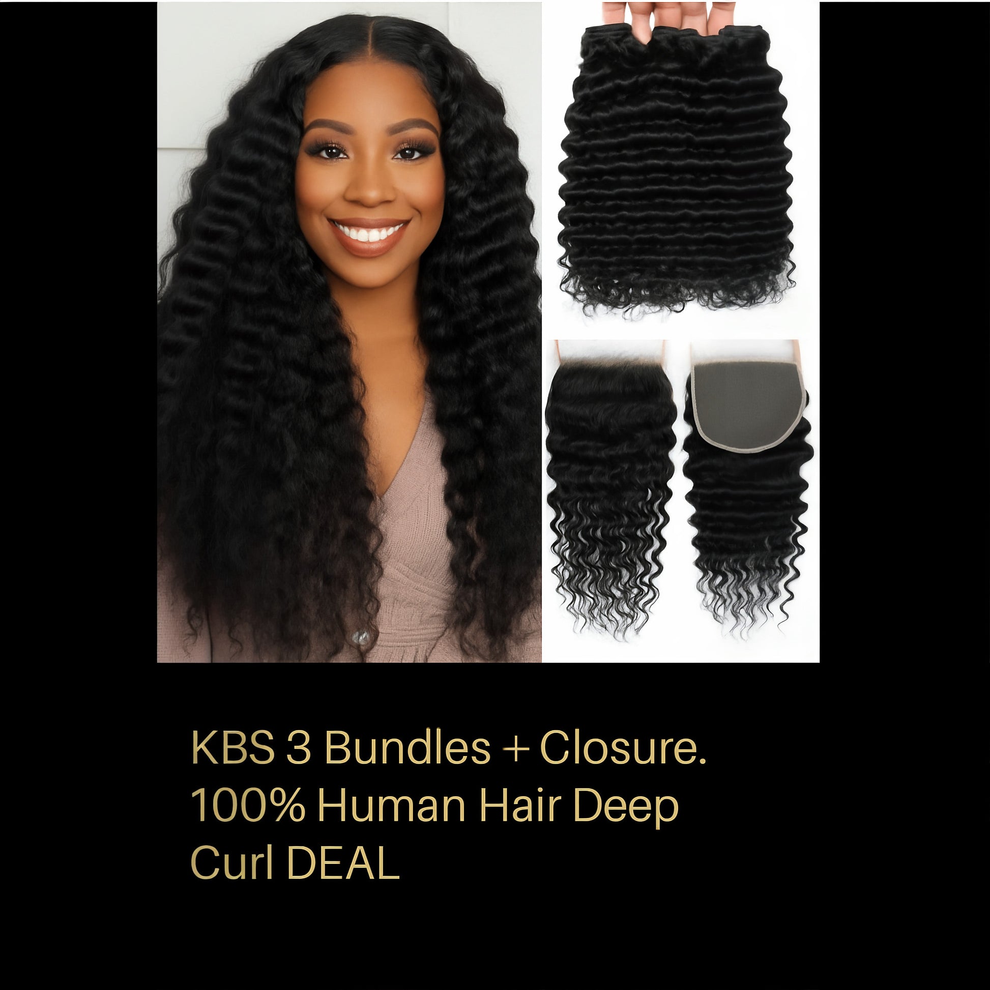 13A KBS 3 Bundles + Closure. 100% Human Hair BODY WAVE DEAL