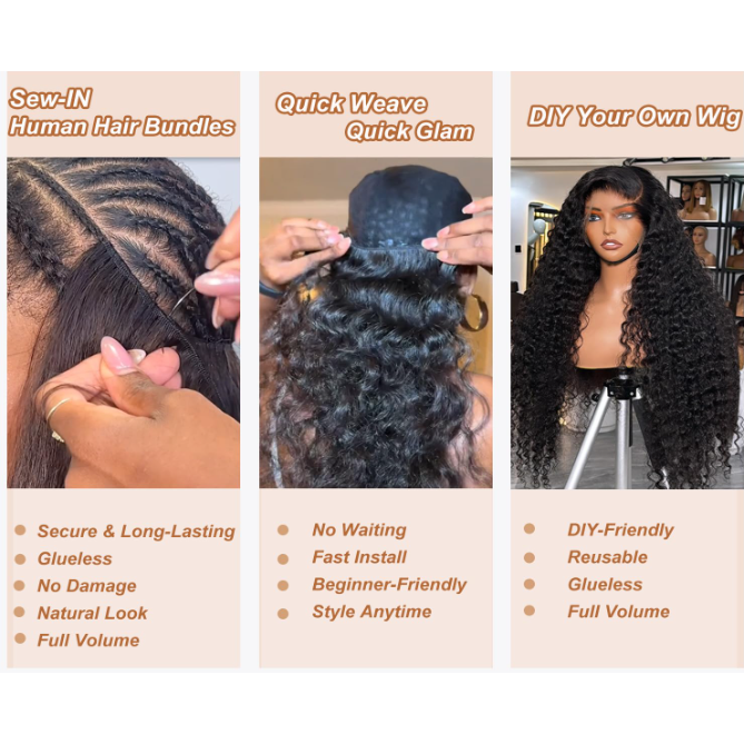 13A KBS 3 Bundles + Closure. 100% Human Hair BODY WAVE DEAL