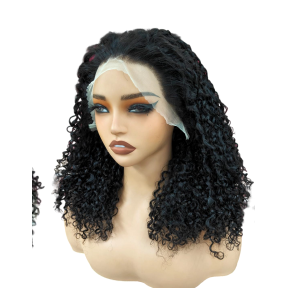 KBS 200% Density Glueless 13*4 Lace Front Bob Human hair Burmese Curly 16"