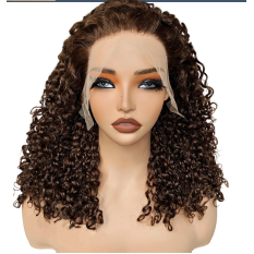 200% Density Glueless SDD Lace Front Pixie Curl Human hair 20"