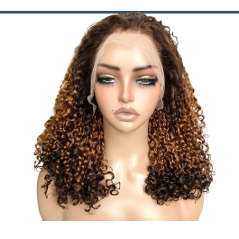 200% Density Glueless SDD Lace Front Pixie Curl Human hair 20"