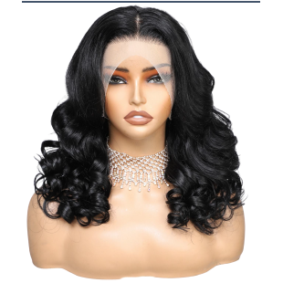 KBS 180% Density Glueless SDD Remy Bouncy Wave Human hair 18"