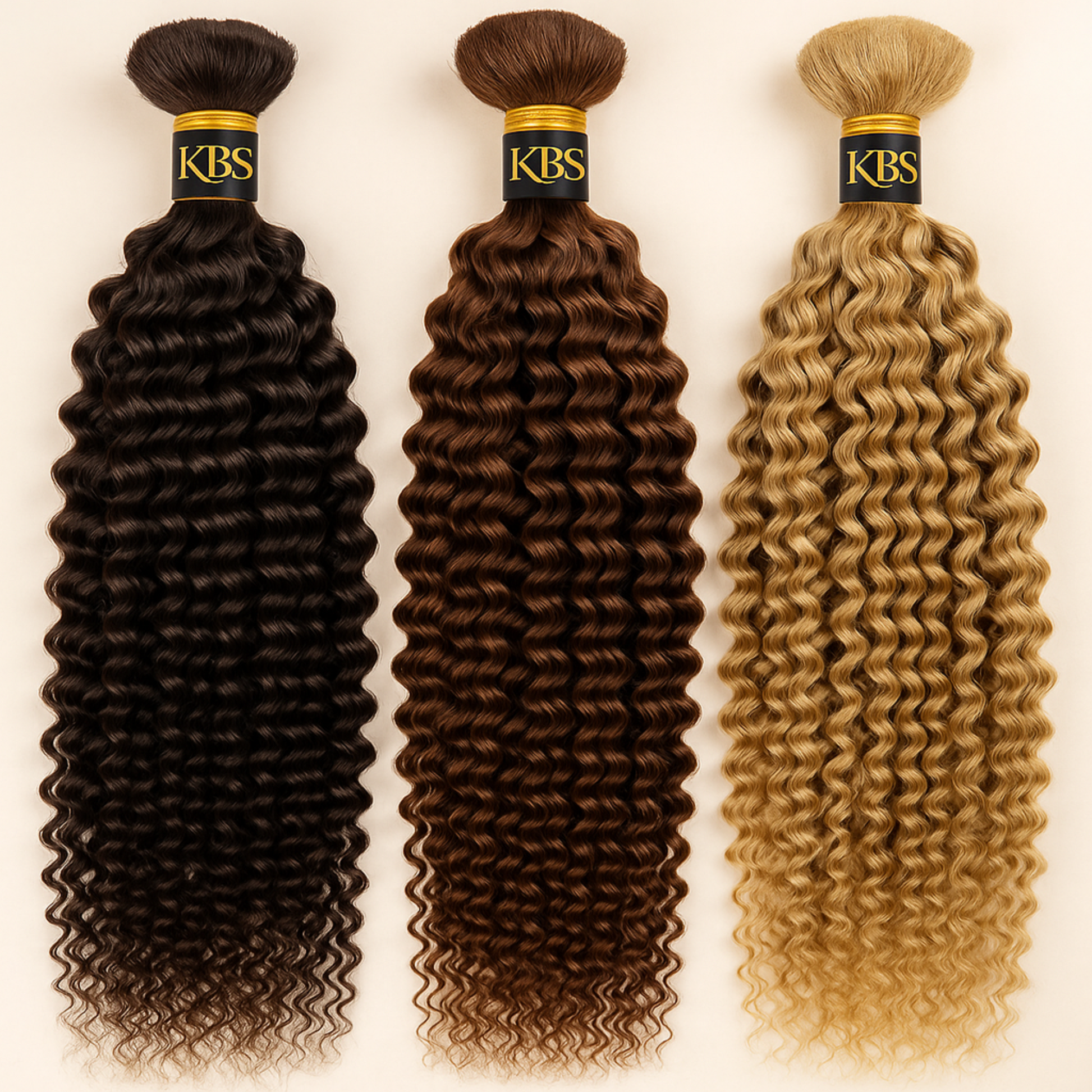 KBS 13A 100% Virgin Human Hair BULK for braiding – Deep Curl