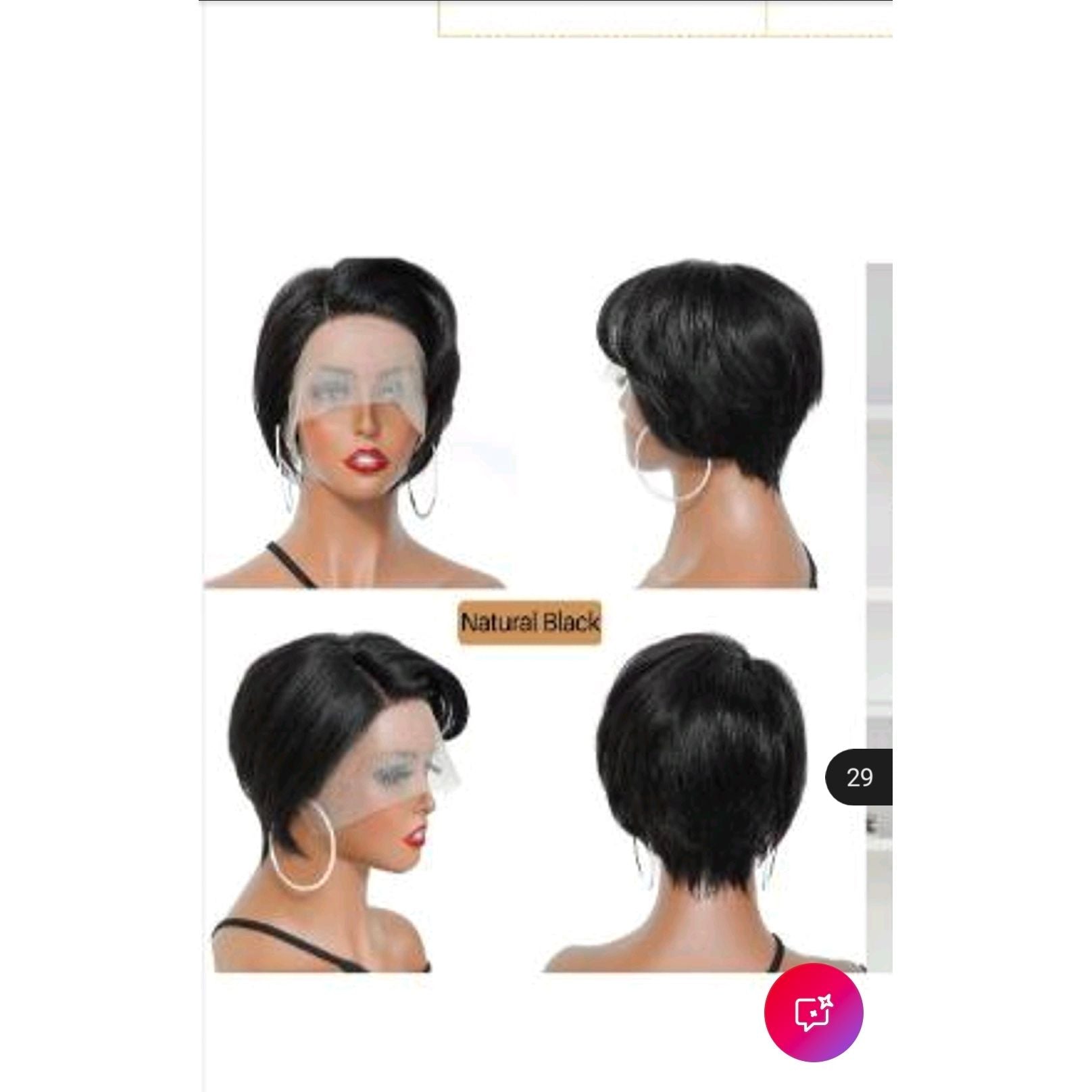 KBS T-part pixie 100% Human Hair wig