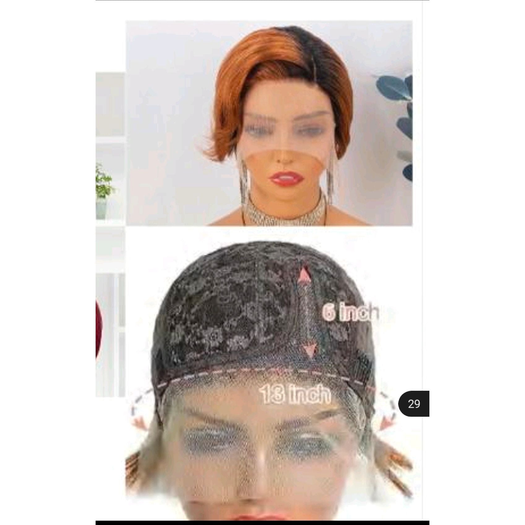 KBS T-part pixie 100% Human Hair wig